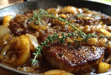 Caramelized Onion & Apple Pork Chops