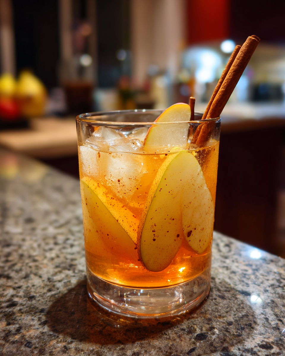 Spiced Pear Kombucha Cocktail - detail 1