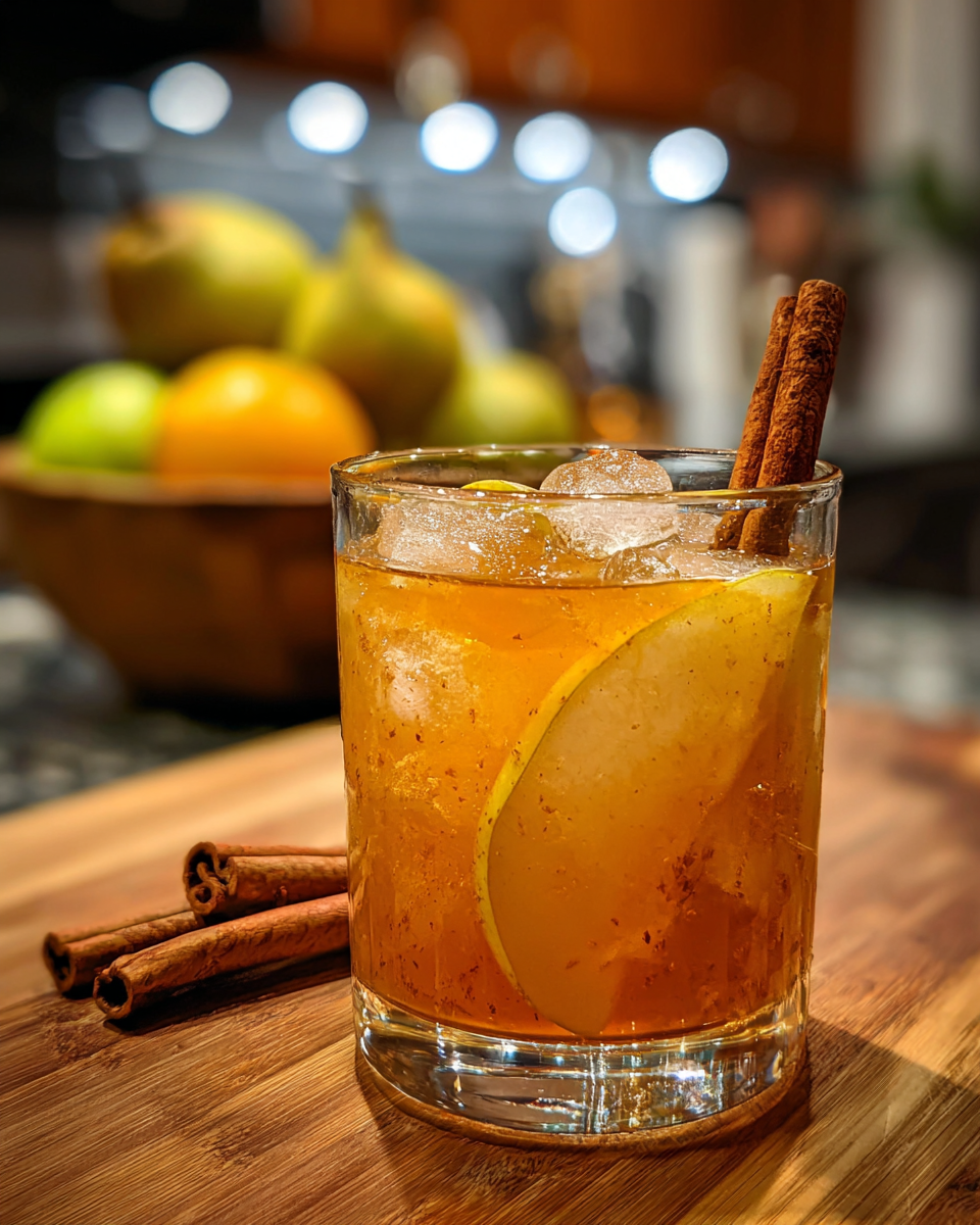 Spiced Pear Kombucha Cocktail - detail 2
